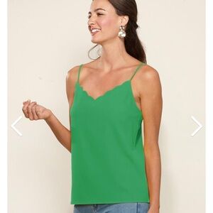 Pleione Green Fitted Camisole Top